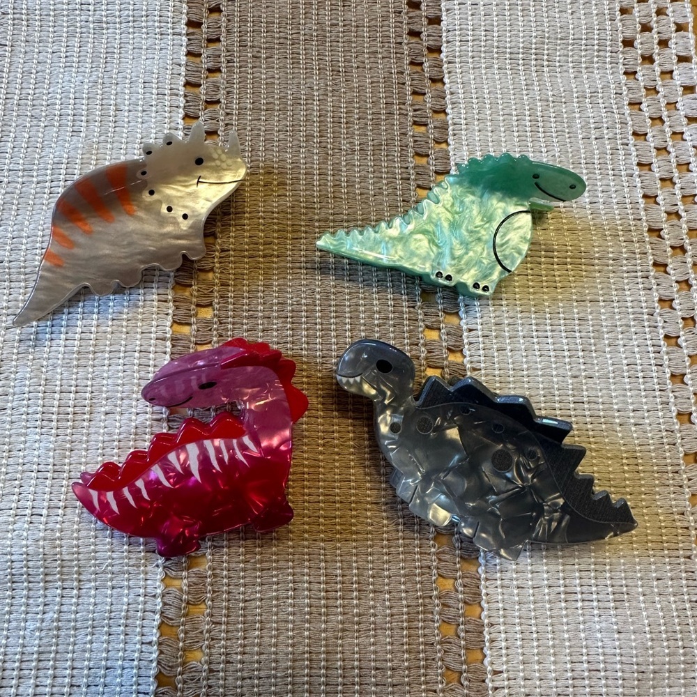 Dinosaur Hair Clip 4 Piece Lot Stocking Stuffer Gift Claw Clip Trendy